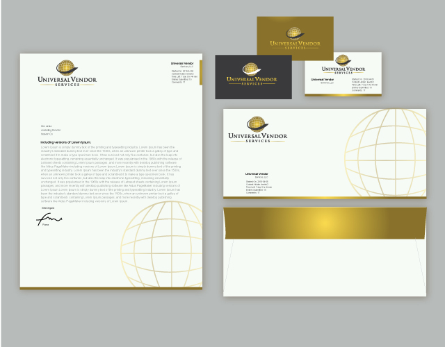 Business Card & Stationery Design for Universal Vendor Services, LLC