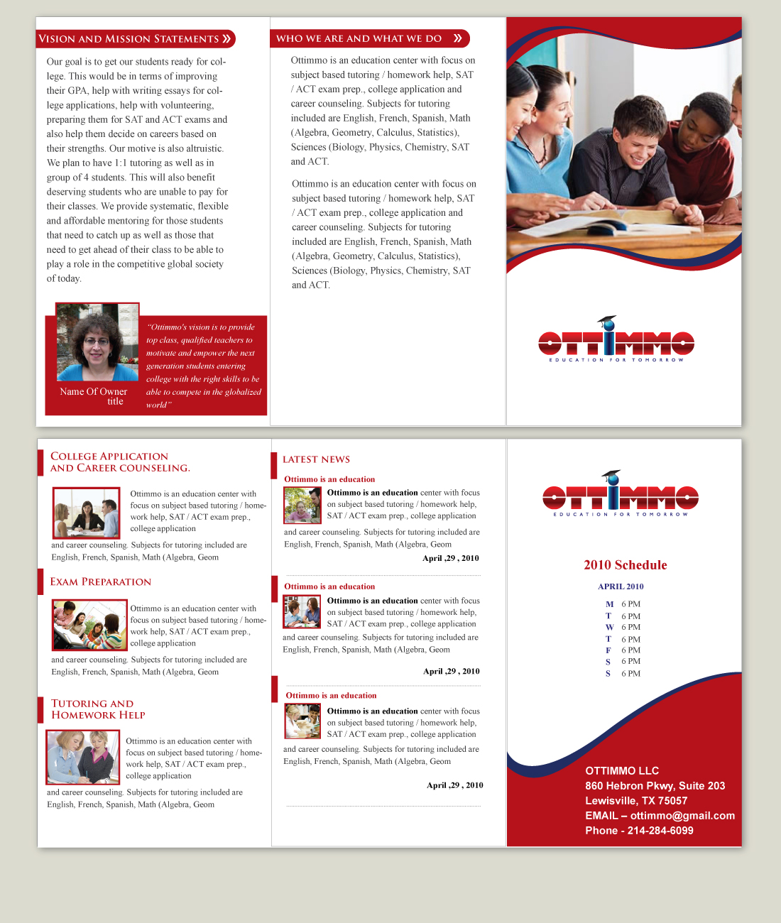 Brochure Design for OTTIMMO - Education for tomorrow