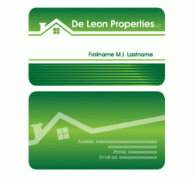 Business Card & Stationery Design entry 309349 submitted by trezor5 to the Business Card & Stationery Design for De Leon Properties LLC run by edeleon67