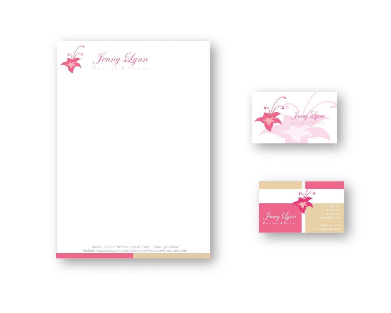 Business Card & Stationery Design for Jenny Lynn Design & Decor