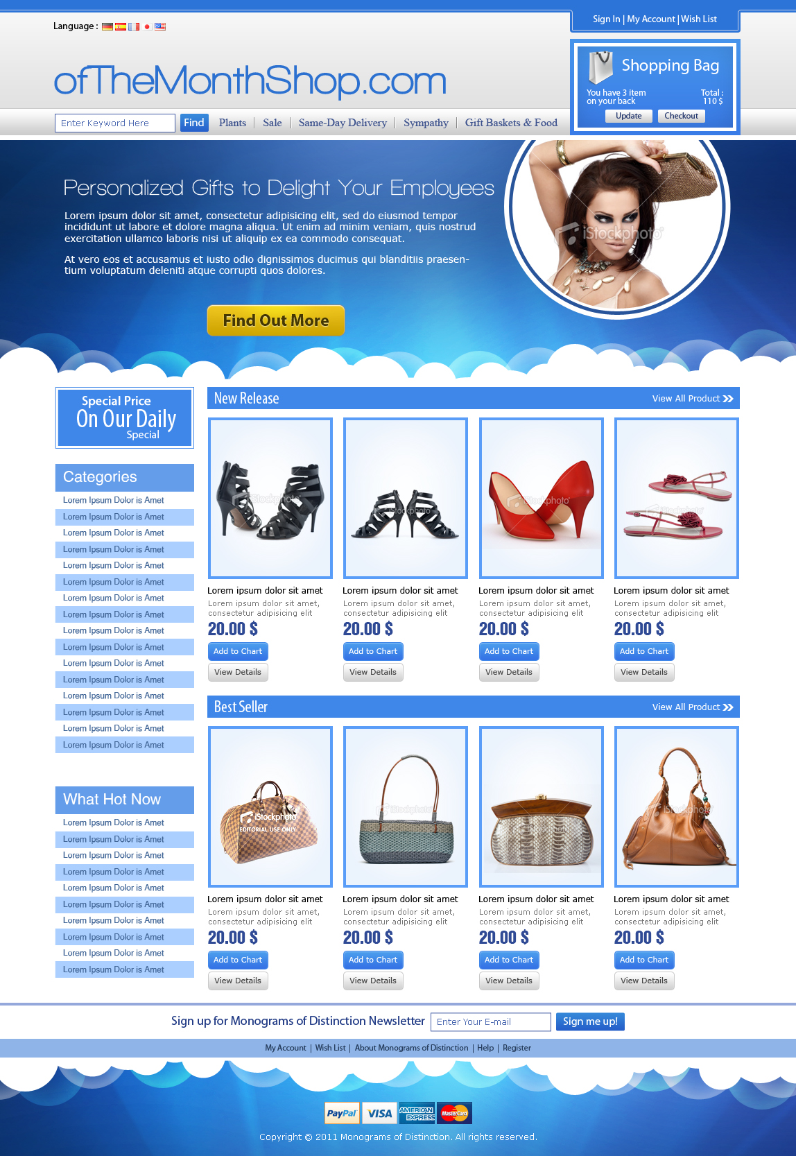 Web Design for ofTheMonthShop.com