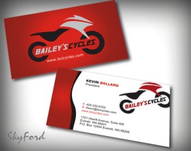 Bailey's Cycles Inc. Busiess Cards  entry by skyford412
