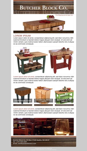 Butcher Block Co. Newsletter entry by ojgraphics