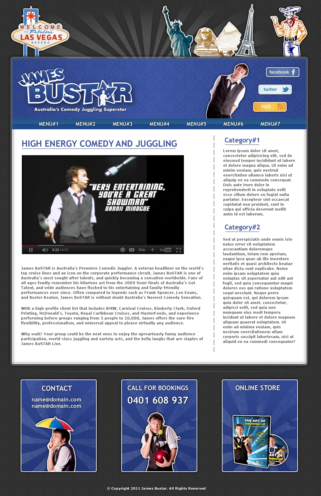 Web Design for Design contest for Las Vegas Themed website