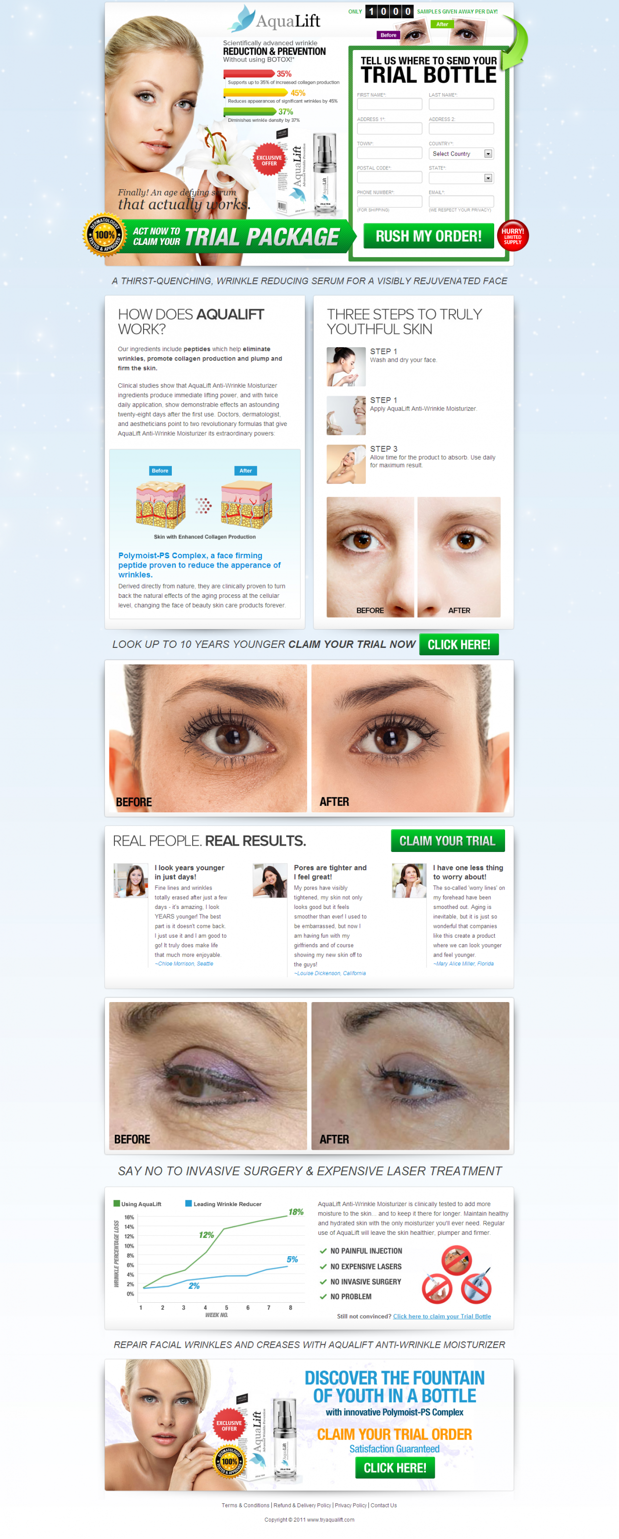 Web Design for Anti-Aging Mositurizer