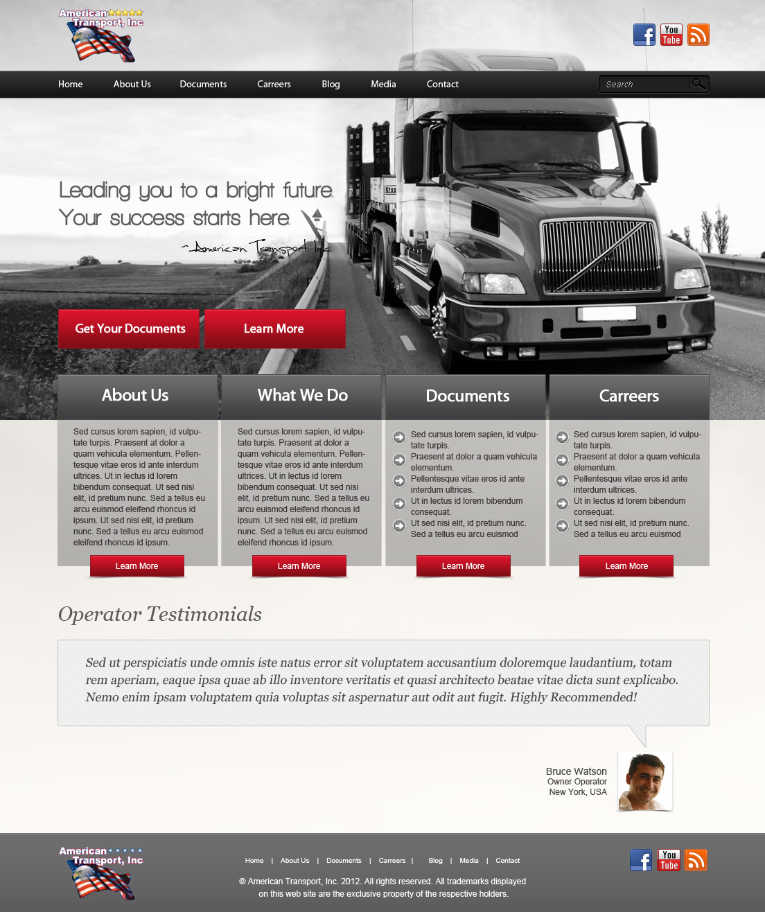 Web Design for American Transport