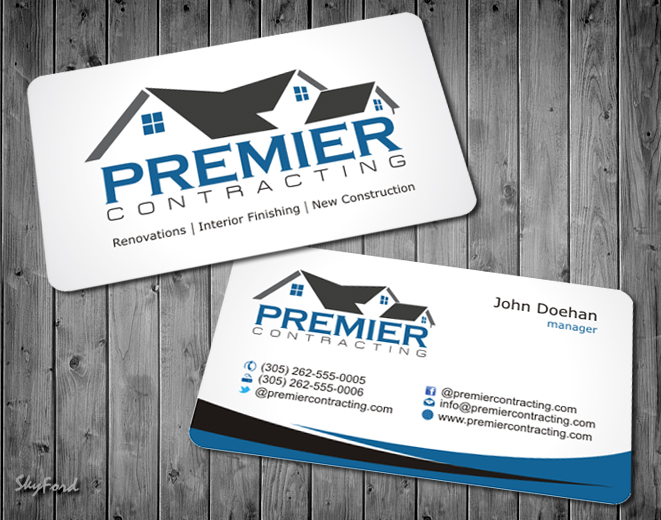 Business Card & Stationery Design for Premier Contracting