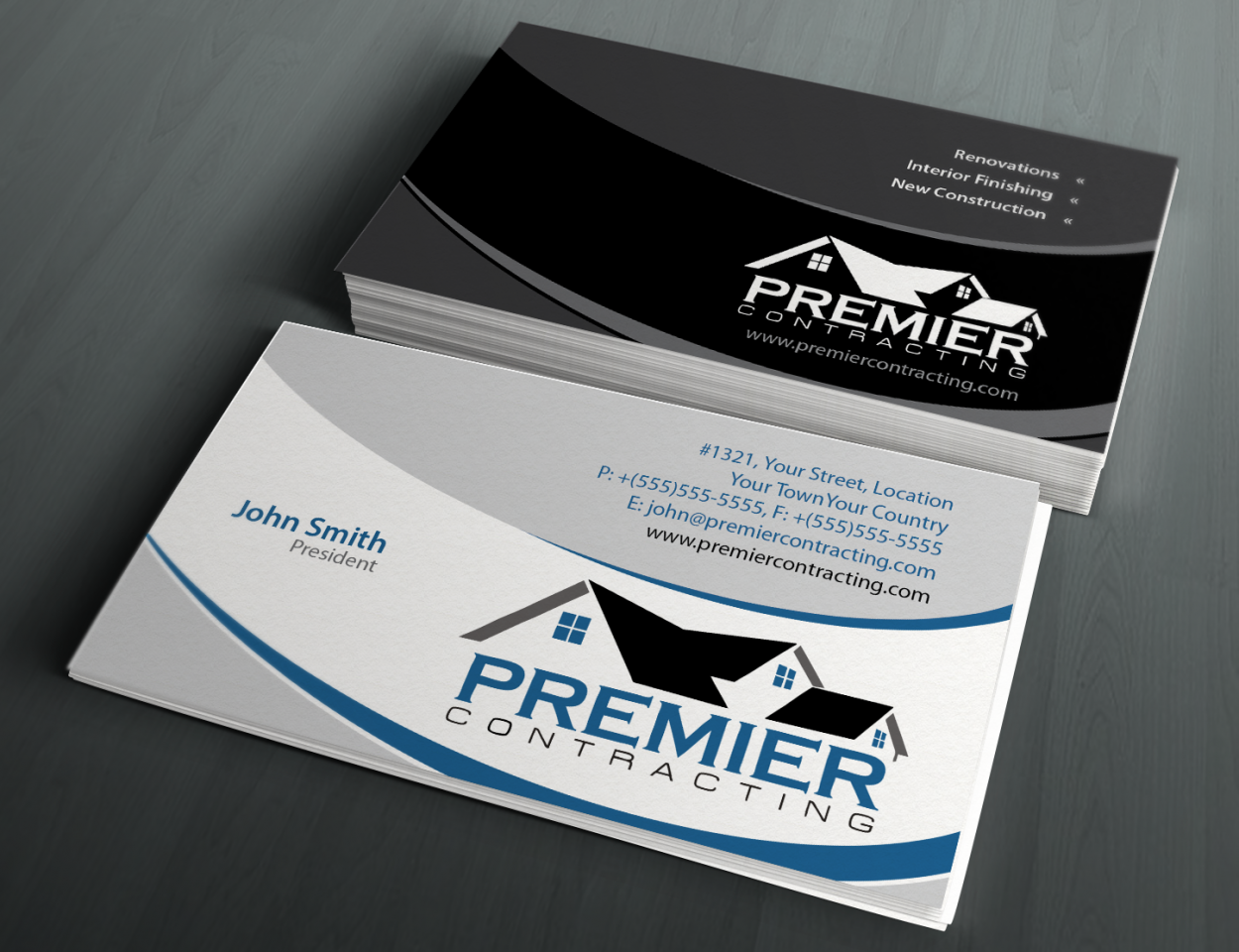 artleo Business Card & Stationery Design #531996 by artleo - Business Card &  Stationery Design Contest by premier contracting | Hatchwise