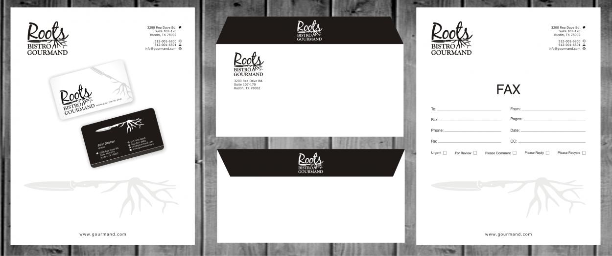 Business Card & Stationery Design for Roots Bistro Gourmand