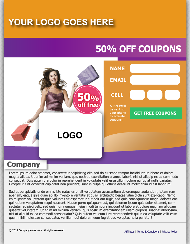 Web Design for Coupons Landing Page