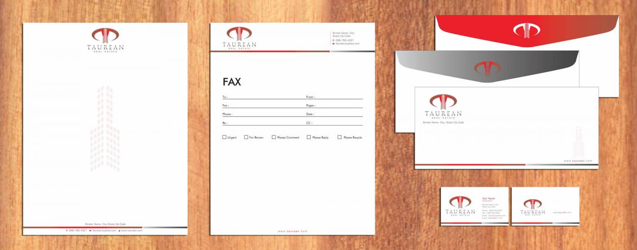Business Card & Stationery Design for Taurean Real Estate LLP