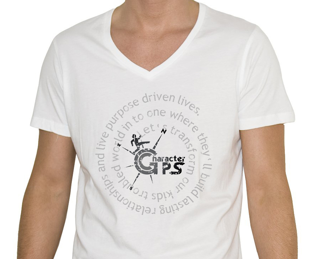T-Shirt Design for Character GPS Stylized Logo
