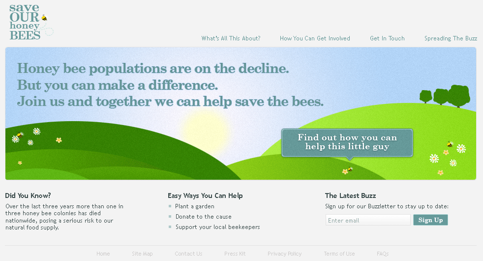 Web Design for Save Our Honey Bees