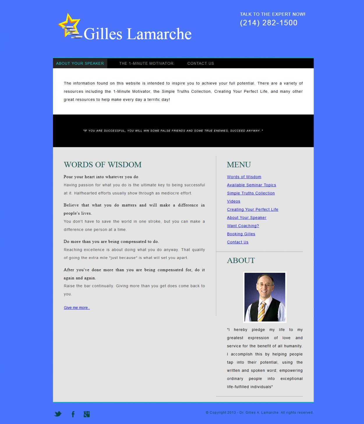 Web Design for Dr. Gilles LaMarche