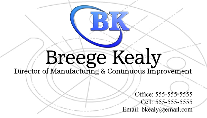 Business Card & Stationery Design for Manufacturing Engineering continuous improvement