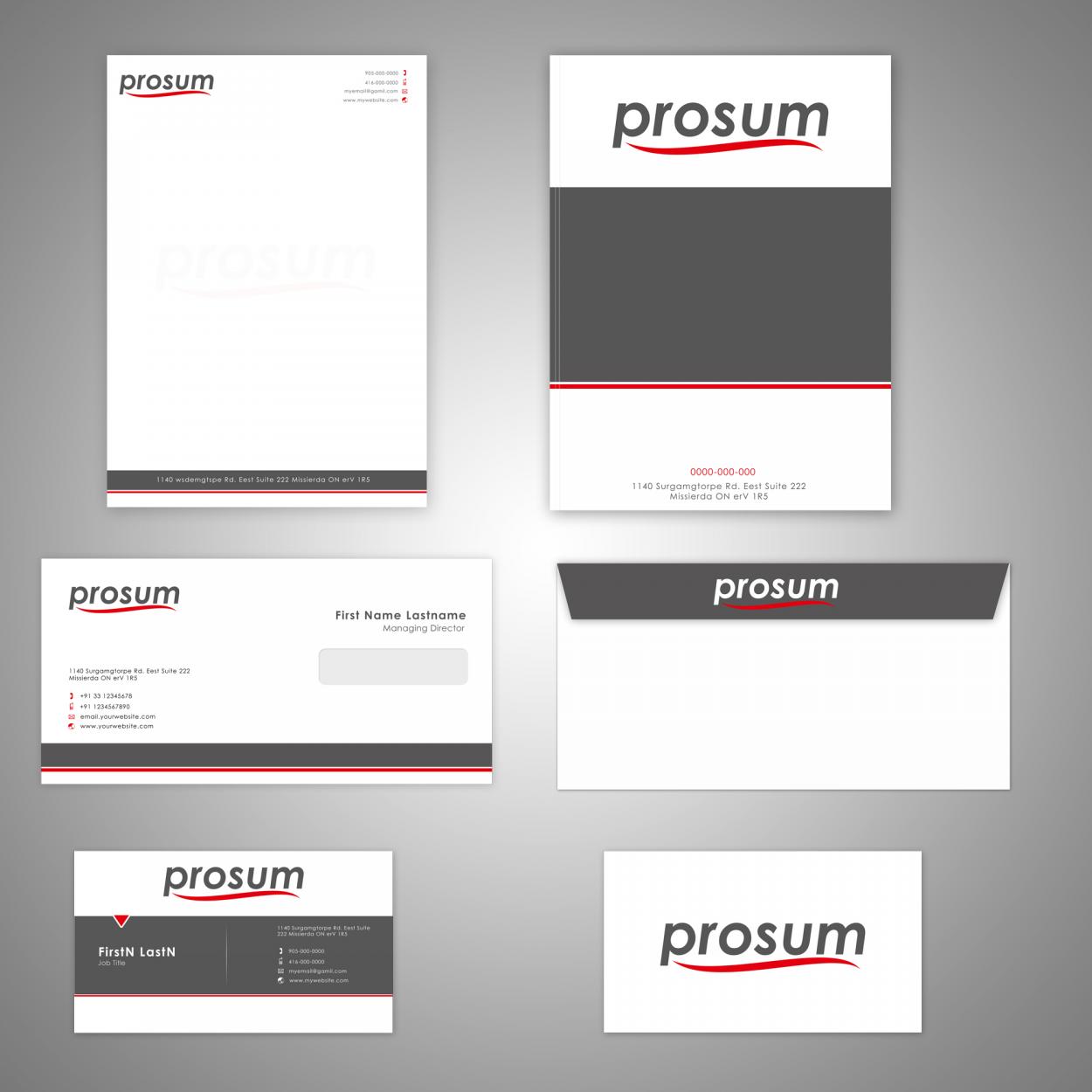 Business Card & Stationery Design for Prosum LLC