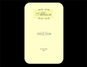 Allison, Pinot Noir, Sonoma Valley 2012 entry by Designature