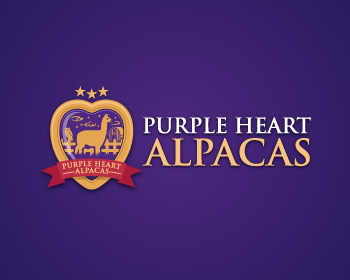 Logo Design for Purple Heart Alpacas