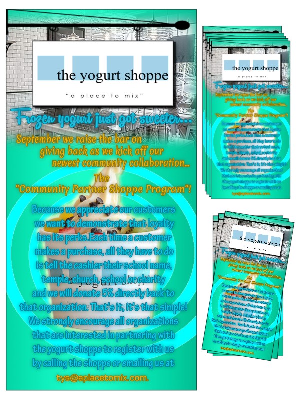 Brochure Design for the yogurt shoppe (www.theyogurtshoppe.com)
