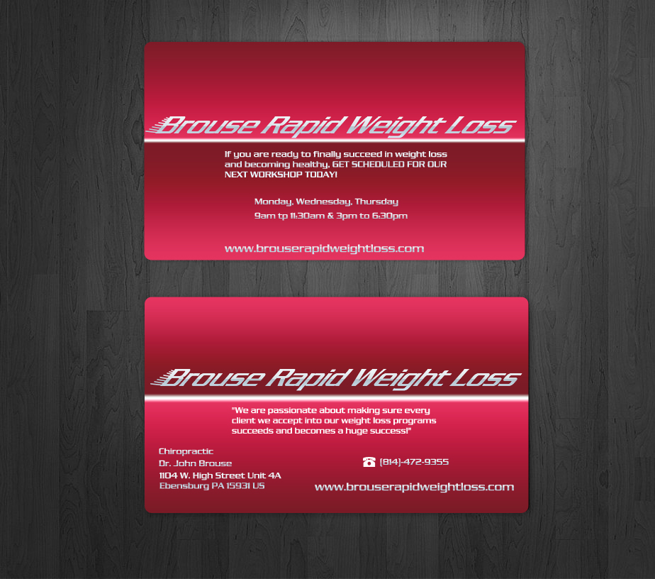 Business Card & Stationery Design for www.BrouseRapidWeightLoss.com