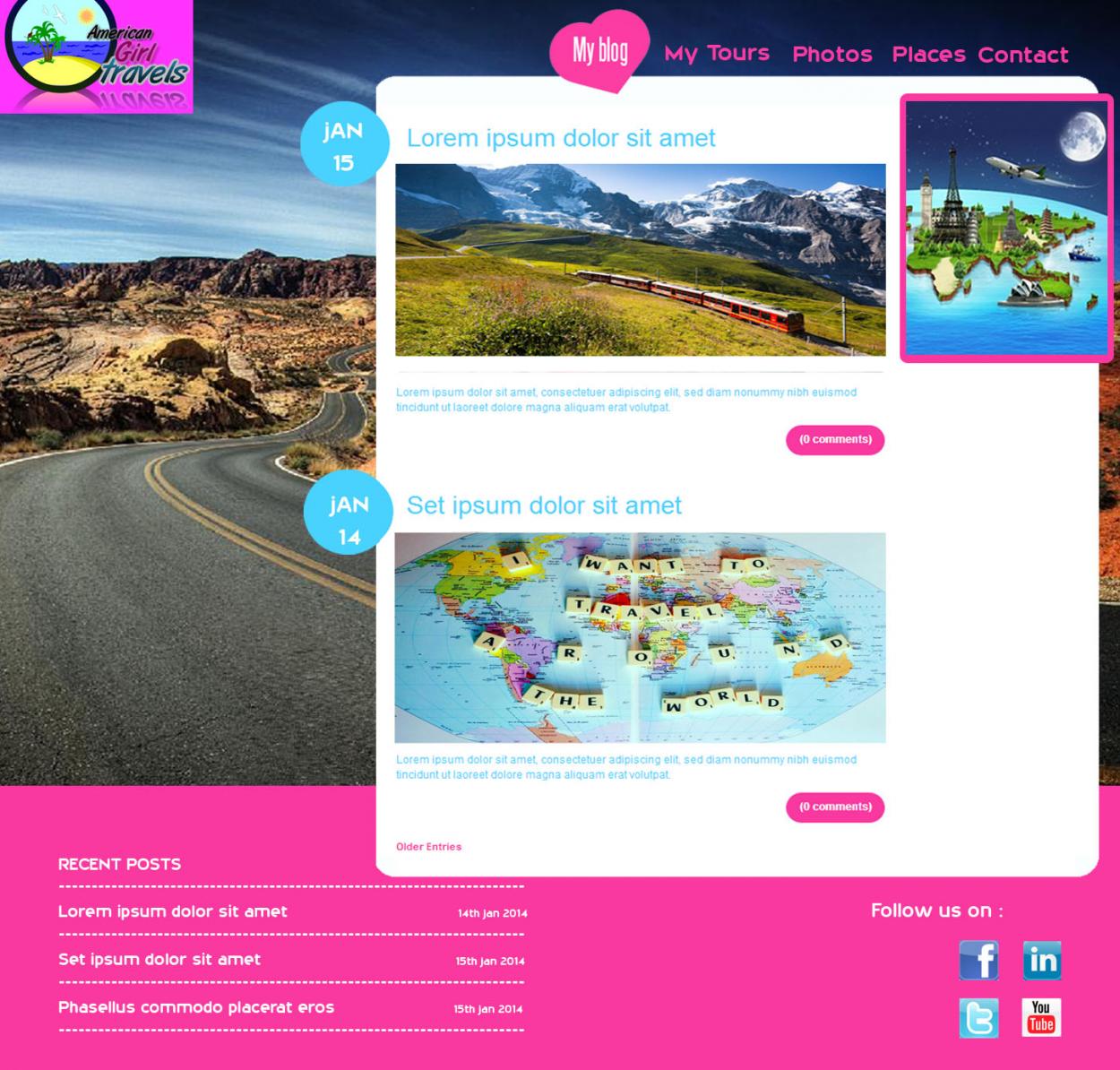 Web Design for American Girl Travels
