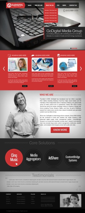 Web Design entry 805609 submitted by webwinner to the Web Design for GoDigital Media Group run by jasonpet