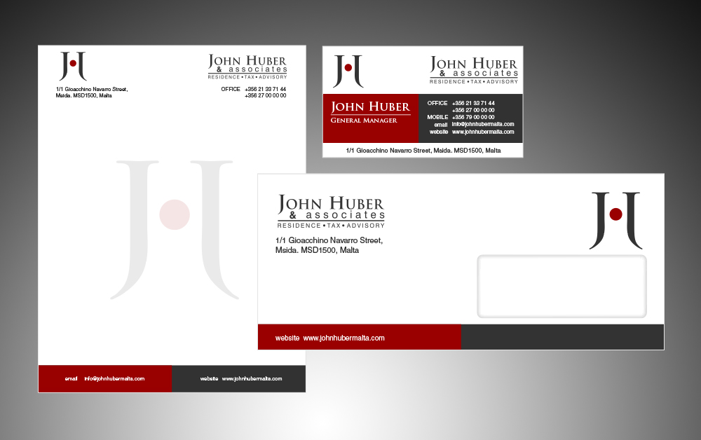 Business Card & Stationery Design for John Huber and associates