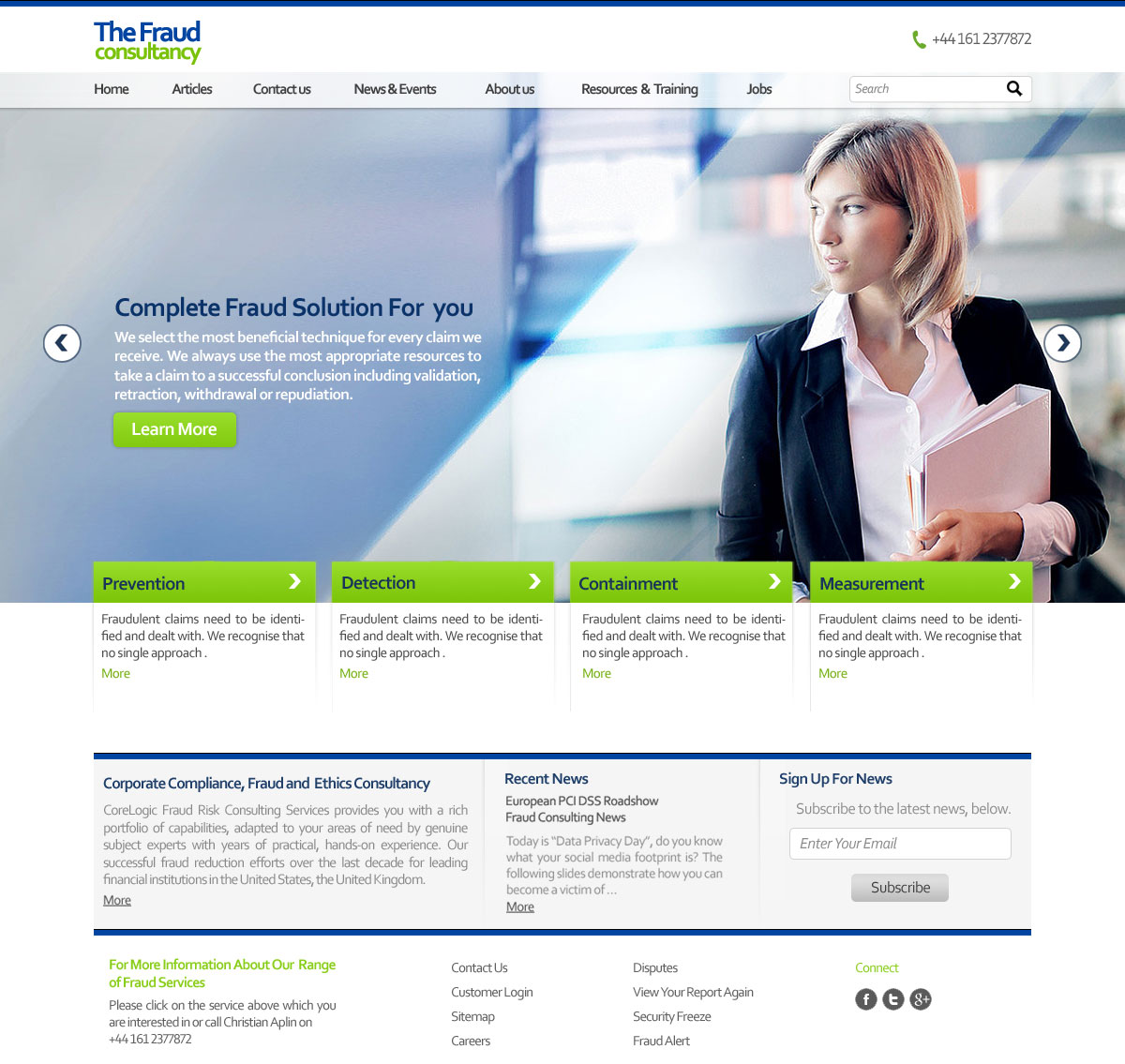 Web Design for corporate compliance, fraud and ethics consultancy