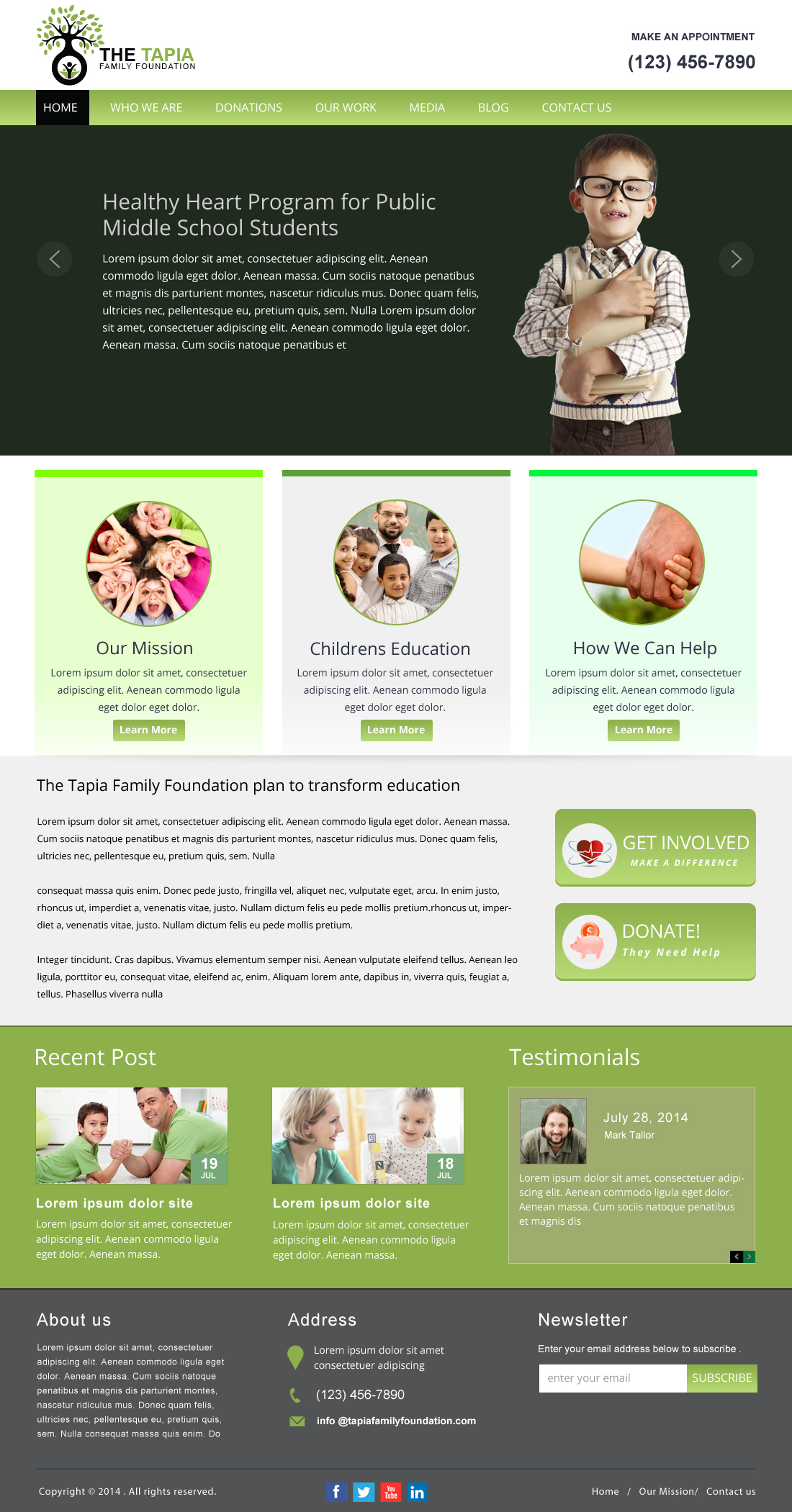 Web Design for TapiaFamilyFoundation