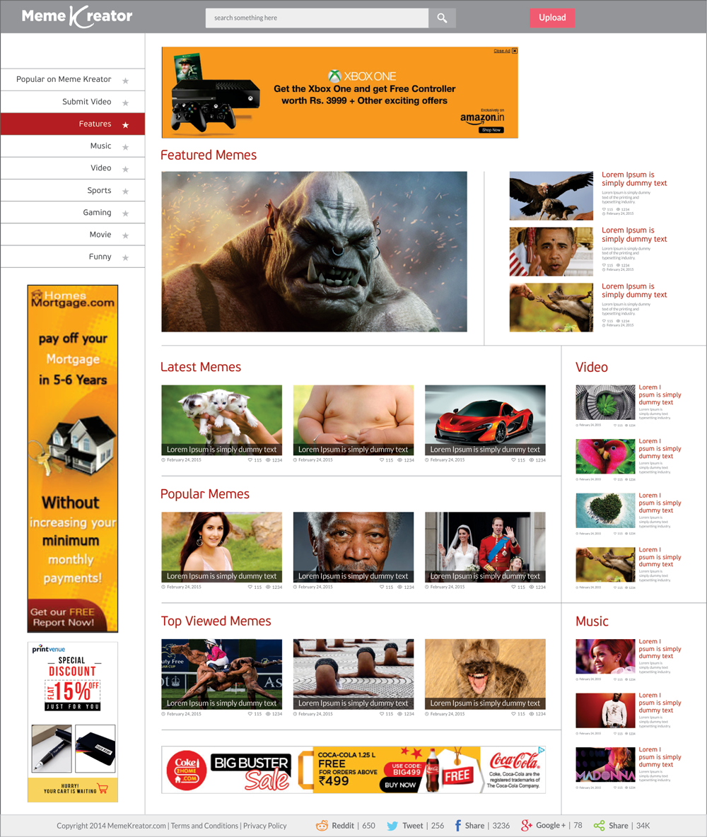 Web Design for MemeKreator.com
