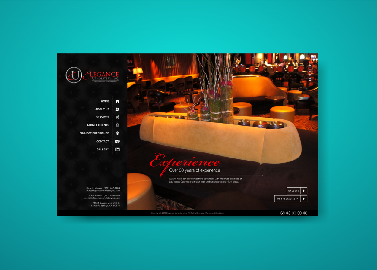 Web Design for Elegance Upholstery, Inc.