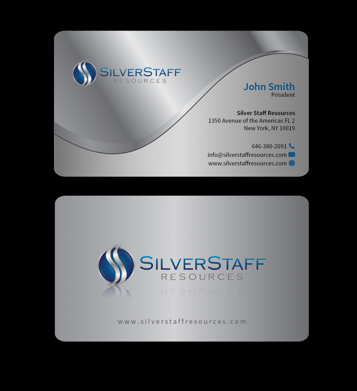 Business Card & Stationery Design for silverstaffresources.com