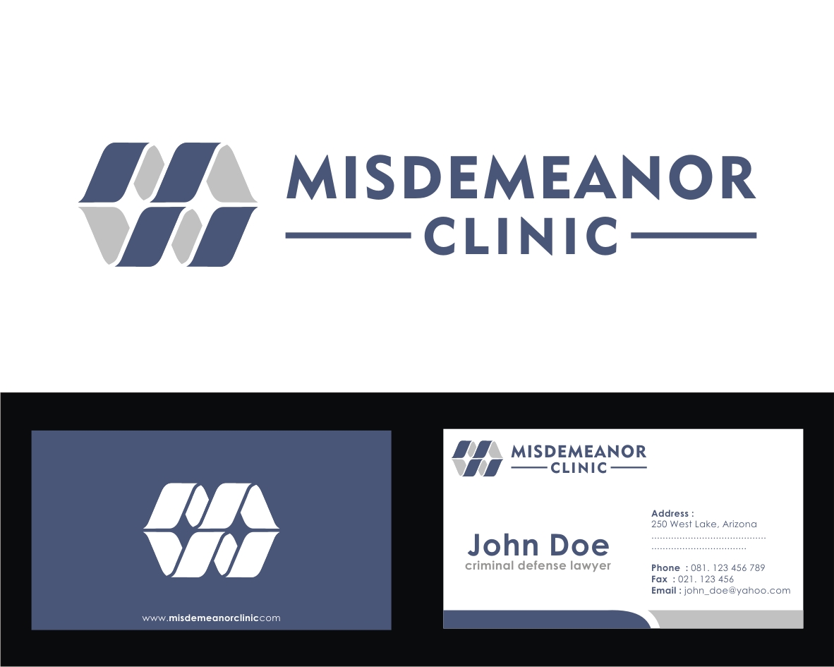Business Card & Stationery Design for Misdemeanor Clinic