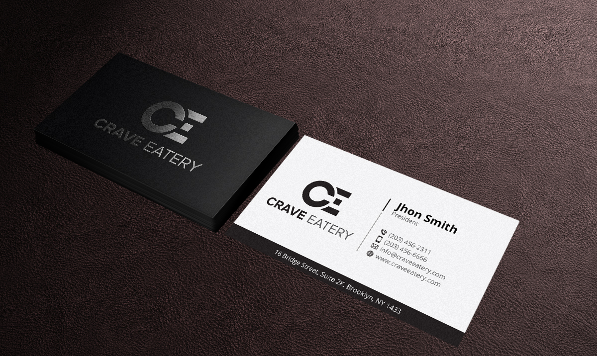 Business Card & Stationery Design for Crave Eatery