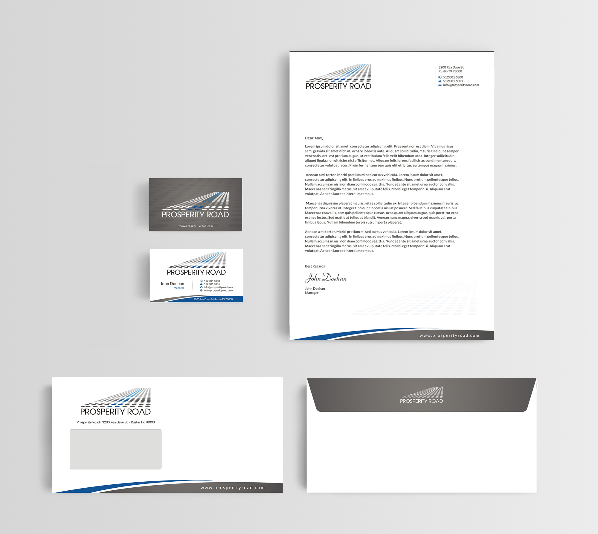 Business Card & Stationery Design for Prosperity Road, LLC