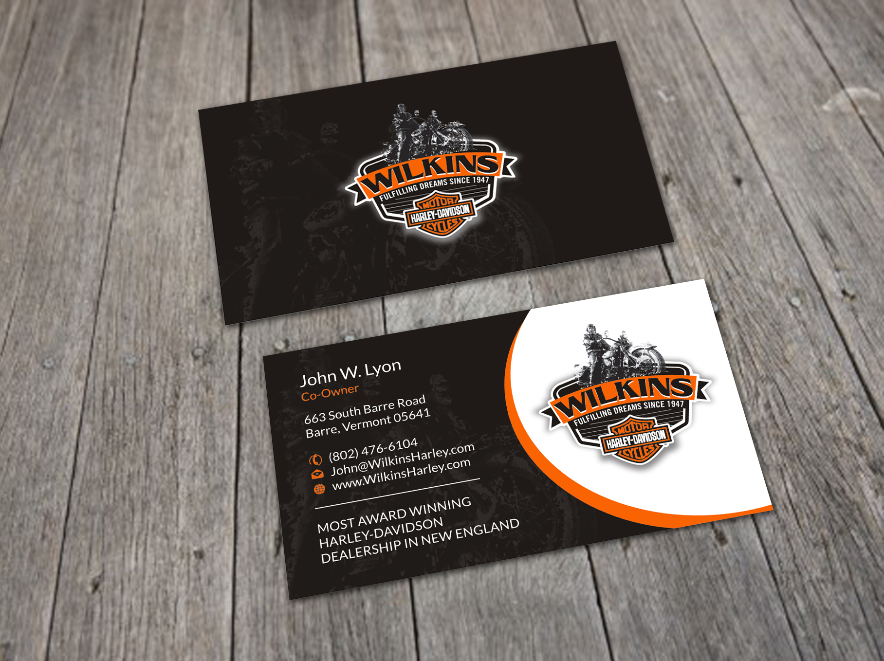 Business Card & Stationery Design for Wilkins Harley-Davidson