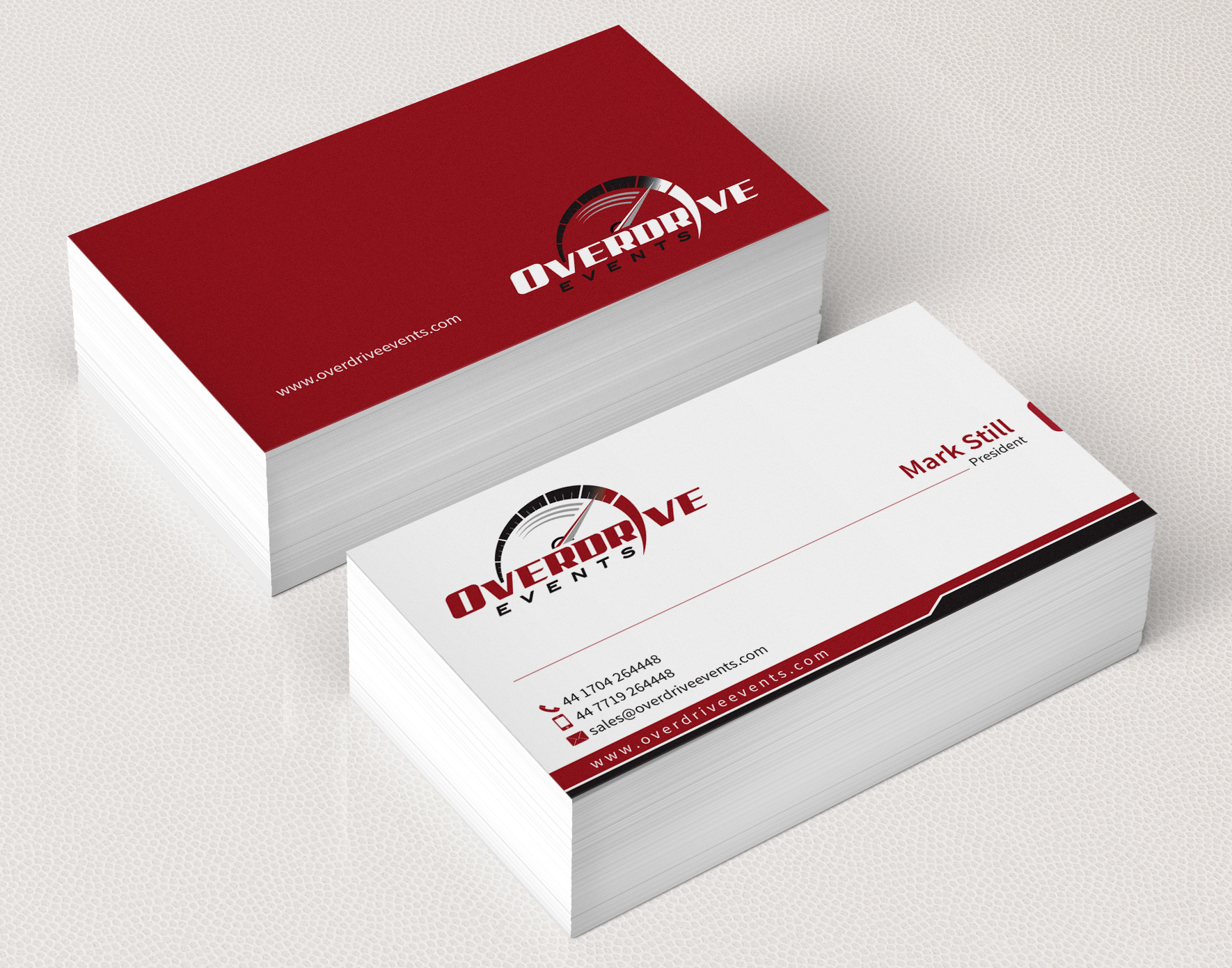 Business Card & Stationery Design for overdrive events