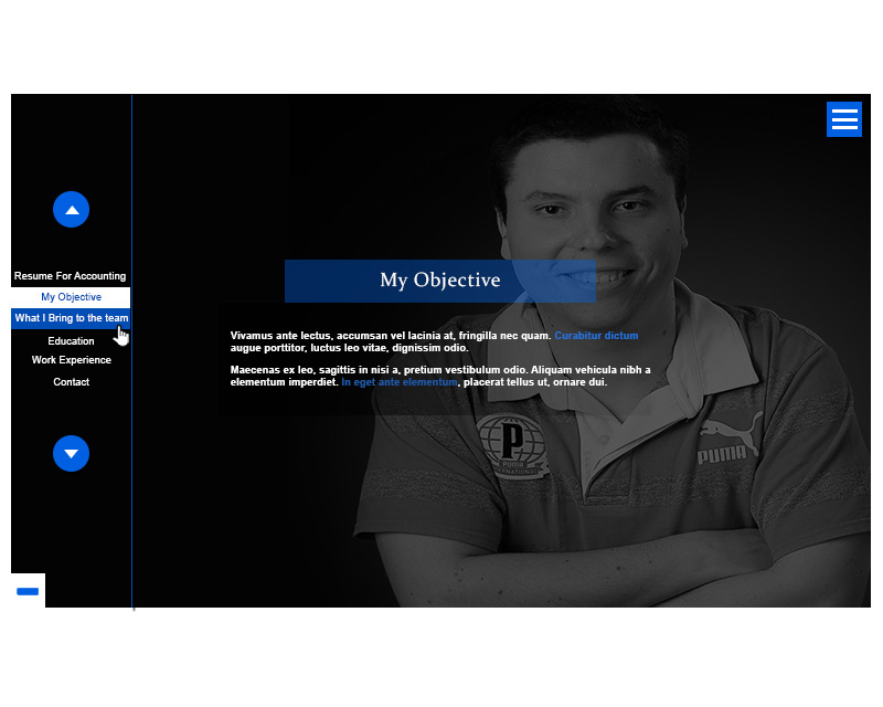 Web Design for Resume for accounting