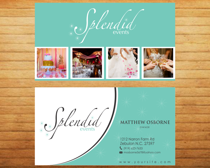 Business Card & Stationery Design entry 1277455 submitted by muktiDraw to the Business Card & Stationery Design for Splendid Events run by christiemt