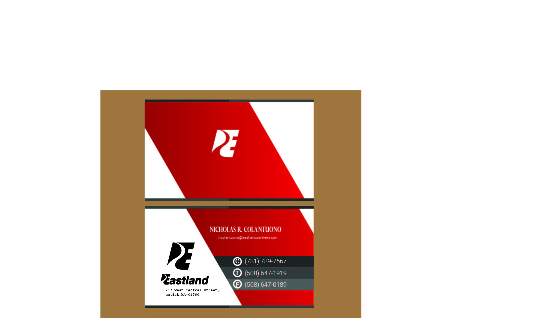 Business Card & Stationery Design entry 1336393 submitted by sjv27 to the Business Card & Stationery Design for Eastland Partners Inc.  run by eschollard