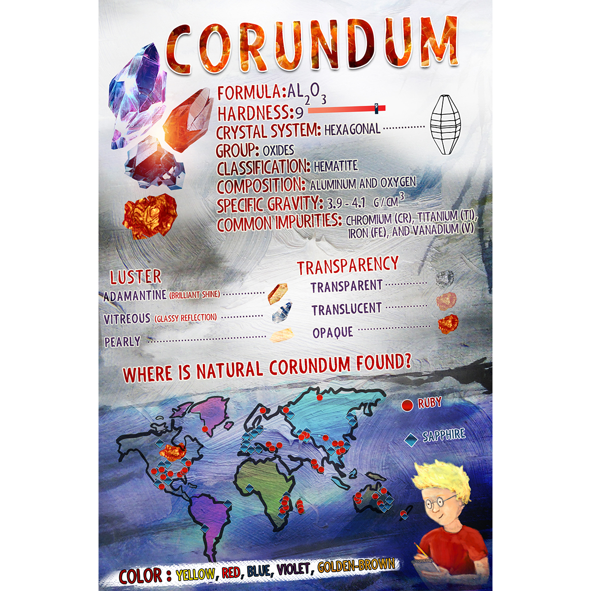 Graphic Design for Infographic describing mineral properties to kids
