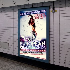 Poster for the European Championships in Musical- &amp; Showdance, www.asdu-ecs17.dance entry by jonny2quest
