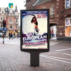 Poster for the European Championships in Musical- &amp; Showdance, www.asdu-ecs17.dance entry by jonny2quest