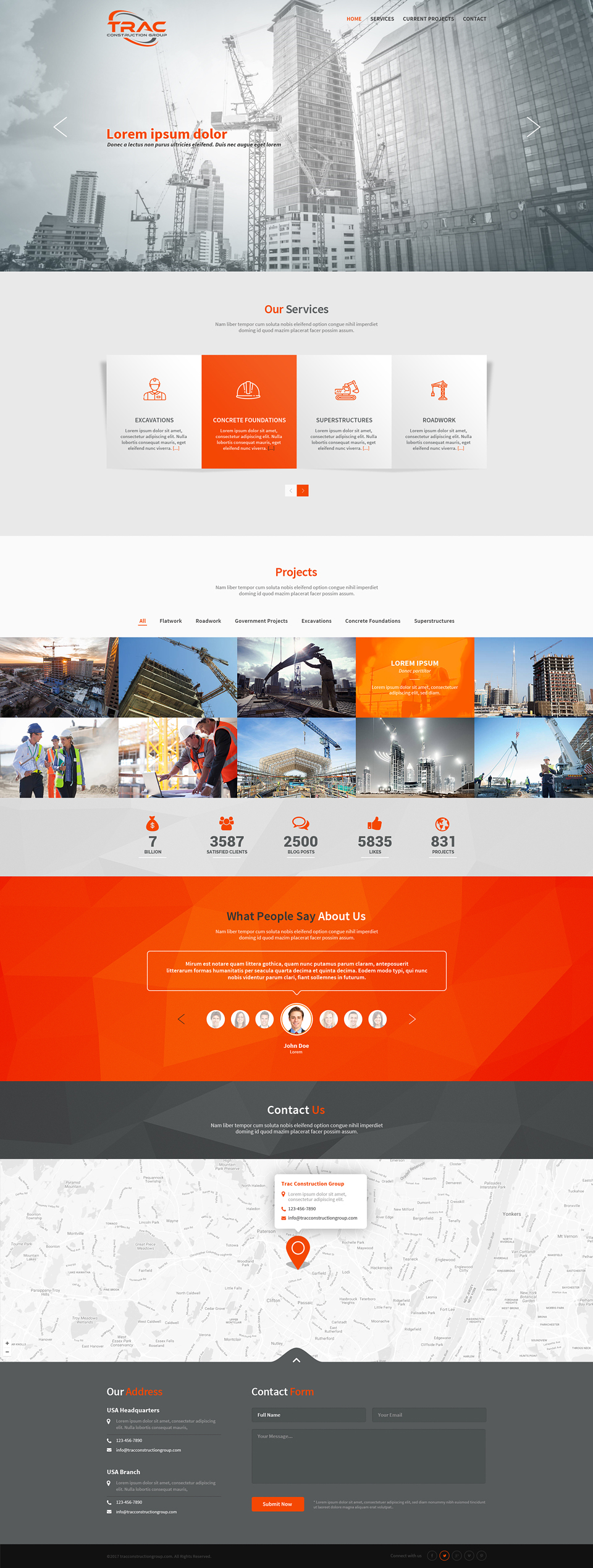 Web Design for www.tracconstructiongroup.com