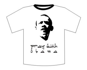 T- shirt  PRAY WITH OBAMA with words and photo graph entry by 7smart designs