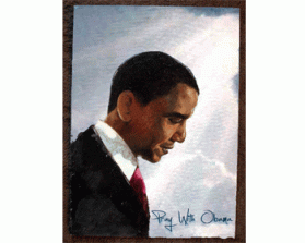T- shirt  PRAY WITH OBAMA with words and photo graph entry by purplebunnydesigns