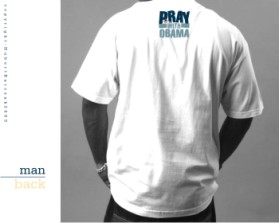 T- shirt  PRAY WITH OBAMA with words and photo graph entry by hubertbarczak