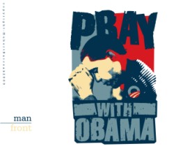 T- shirt  PRAY WITH OBAMA with words and photo graph entry by hubertbarczak