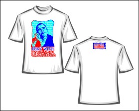 T- shirt  PRAY WITH OBAMA with words and photo graph entry by medesn