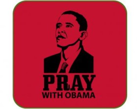 T- shirt  PRAY WITH OBAMA with words and photo graph entry by maadezine